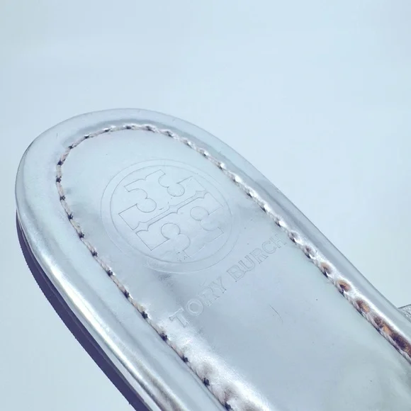 Tory Burch Miller Sandals Silver Metallic - Picture 6 of 9